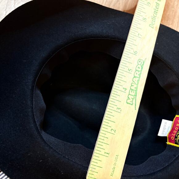Scala Pronto Black Wool Fedora Hat Wide Brim One Size Wool Felt Bow Detail main image 6